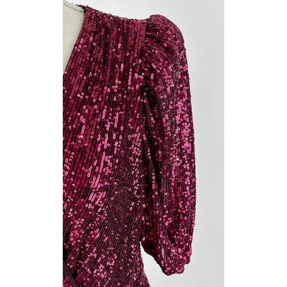 Trina Turk Assandra Short Sleeve Sequin Jumpsuit Purple Ombre Womens Size 2 - Picture 7 of 12